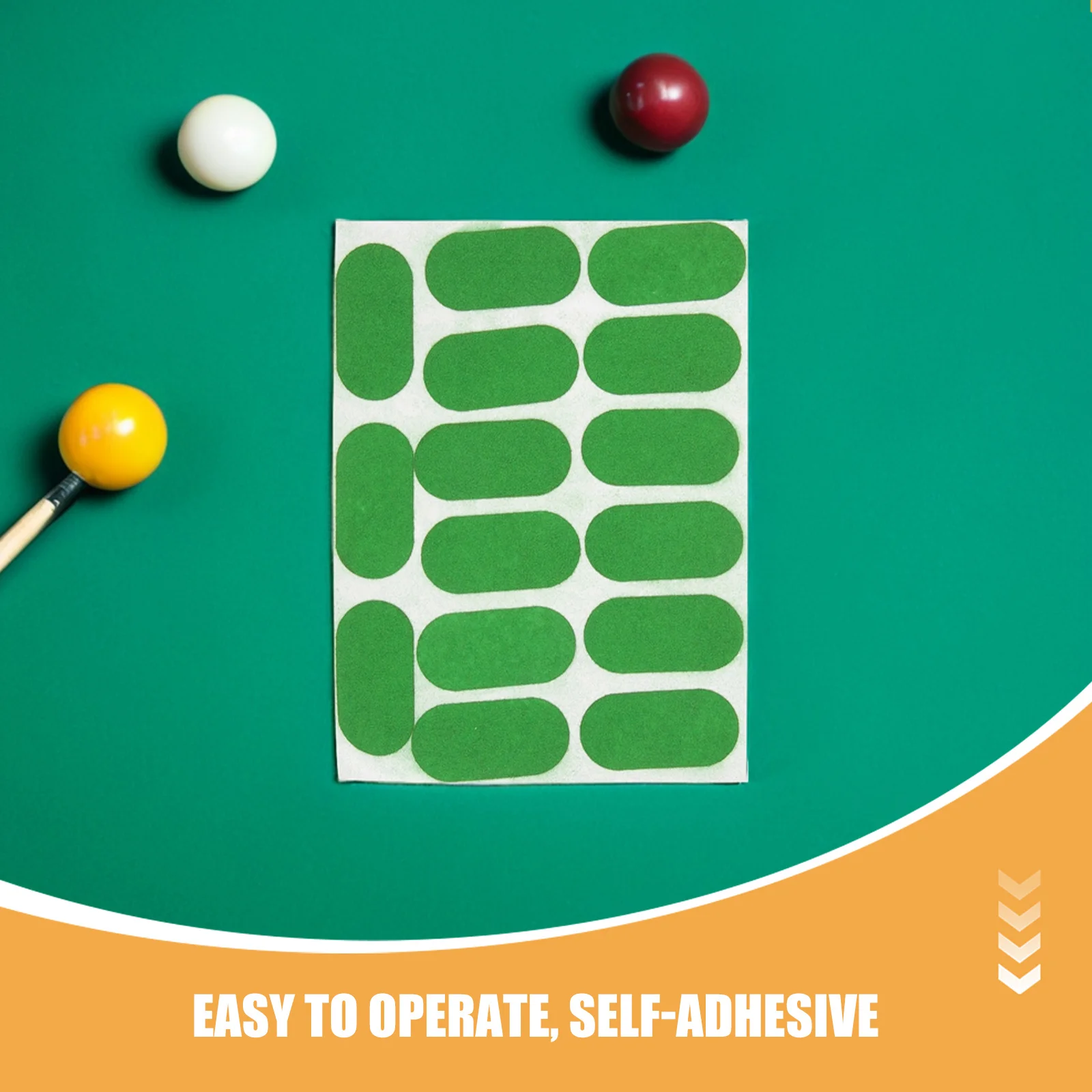 Adesivos de reparo de pano de bilhar, 2 folhas, 1.97x0.98 polegadas, verde, remendo de reparo de mesa de sinuca, acessórios de reparo de mesa de sinuca
