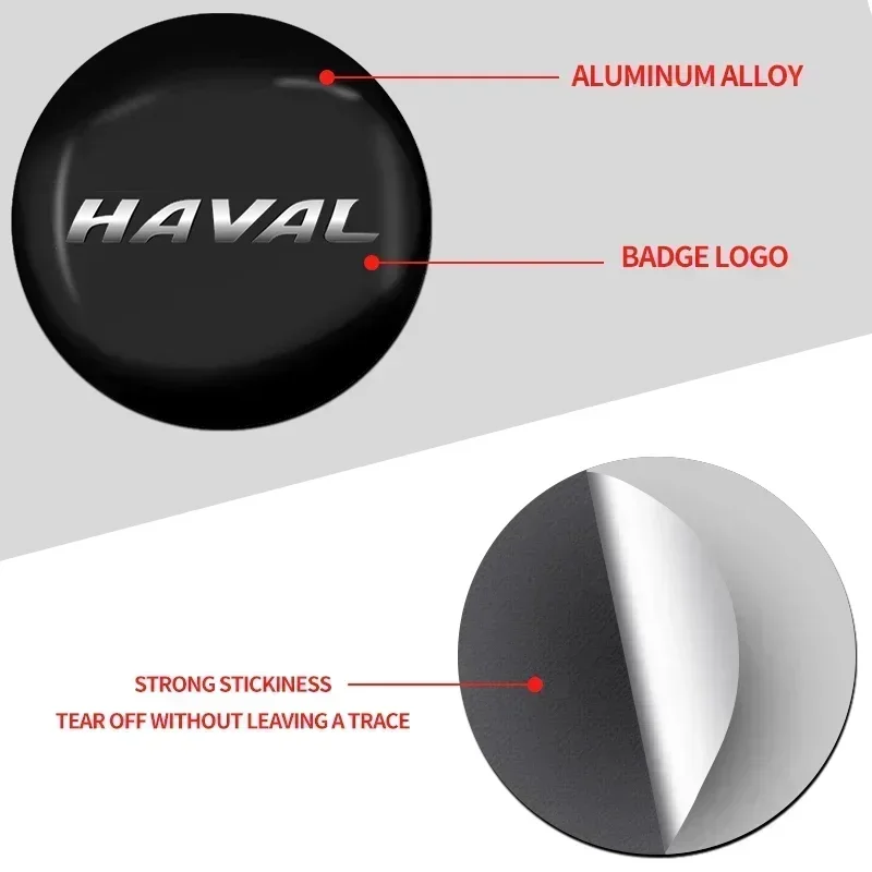 4pcs/set Car Logo Wheel Center Hub Decal For Haval H1 H2 H3 H6 H7 H9 M6 F7 F7X Big Dog Jolion 2021 2022 Auto Accessories Decor