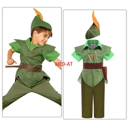 Kids Halloween Costume Boys Peter Pan Cosplay Fancy Outfit Girls Green Elf Dress with Wings Children's Christams costume