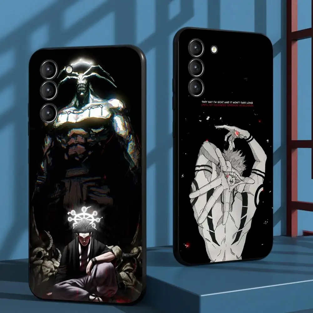 Sukuna cool anime man japan art poster Phone Case For Samsung Galaxy S26 S25 S24 S23 S22 S21 Plus Ultra Note20 Soft Black