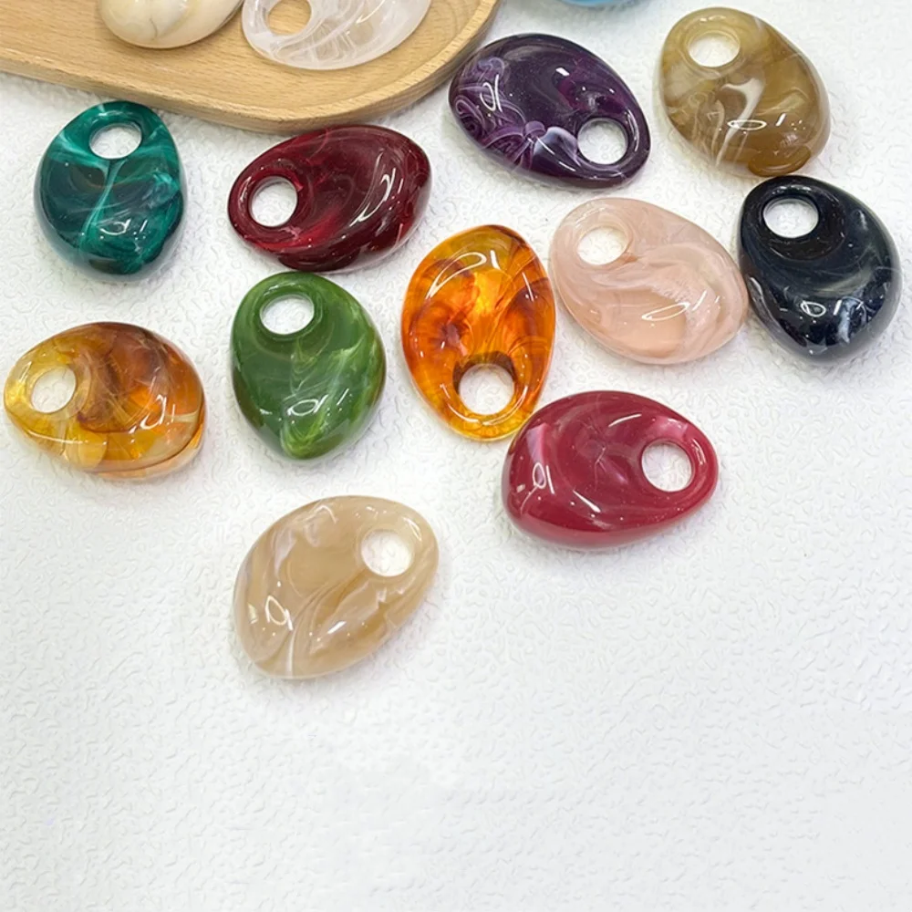 5Pcs 48x34mm Irregular Acrylic Teardrop Pendants Marble Oval Charms DIY Necklace Earring Jewelry Making Findings