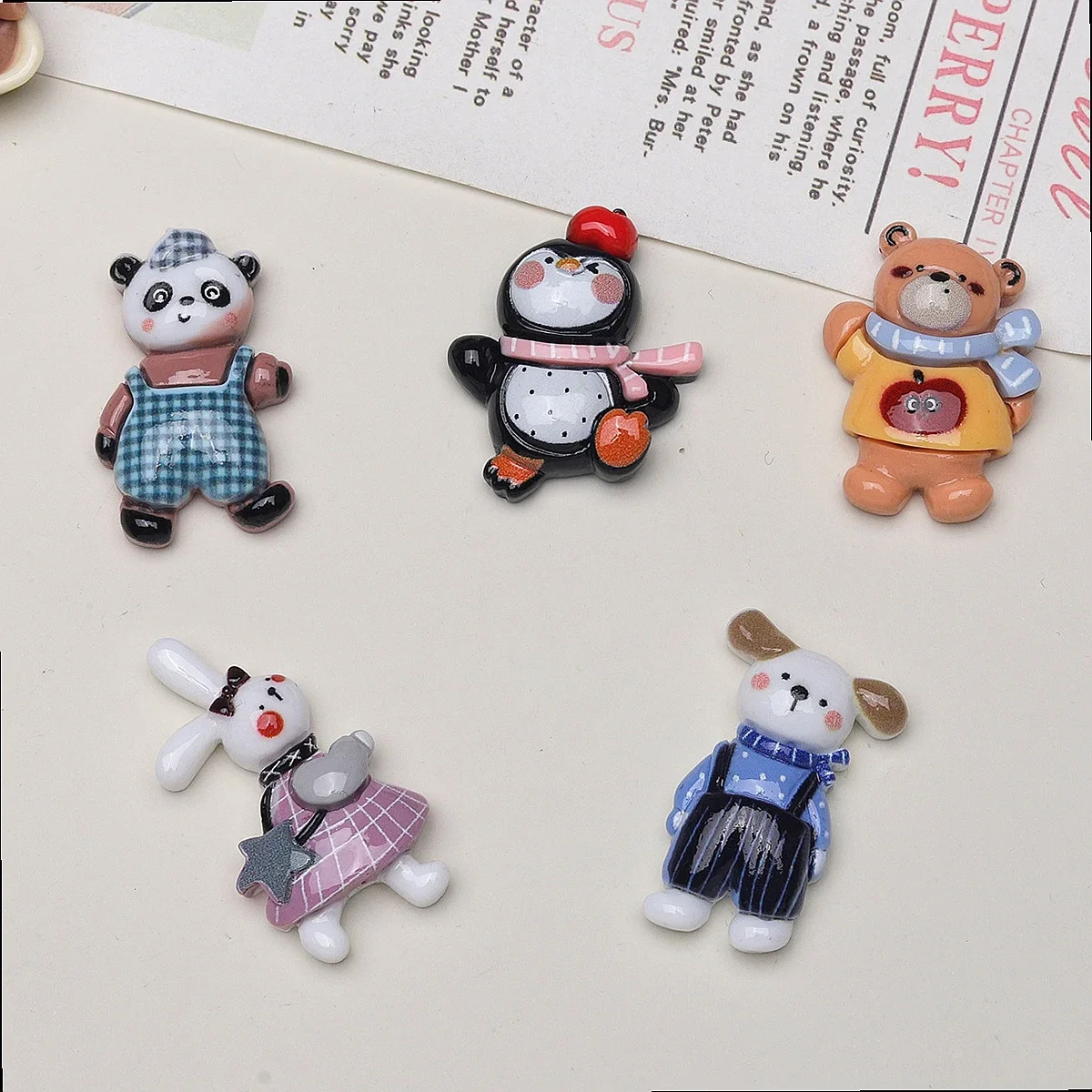 100pcs Wholesale Mini Panda Flatback Resin Cabochon DIY Accessories for Phone Case Hairpin Keychain Earrings Scrapbook Decor