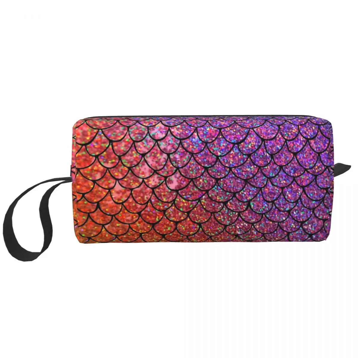 Colorful Glitter Mermaid Scales Makeup Bag Cosmetic Organizer Dopp Kit Toiletry Cosmetic Bag for Women Beauty Travel Pencil Case