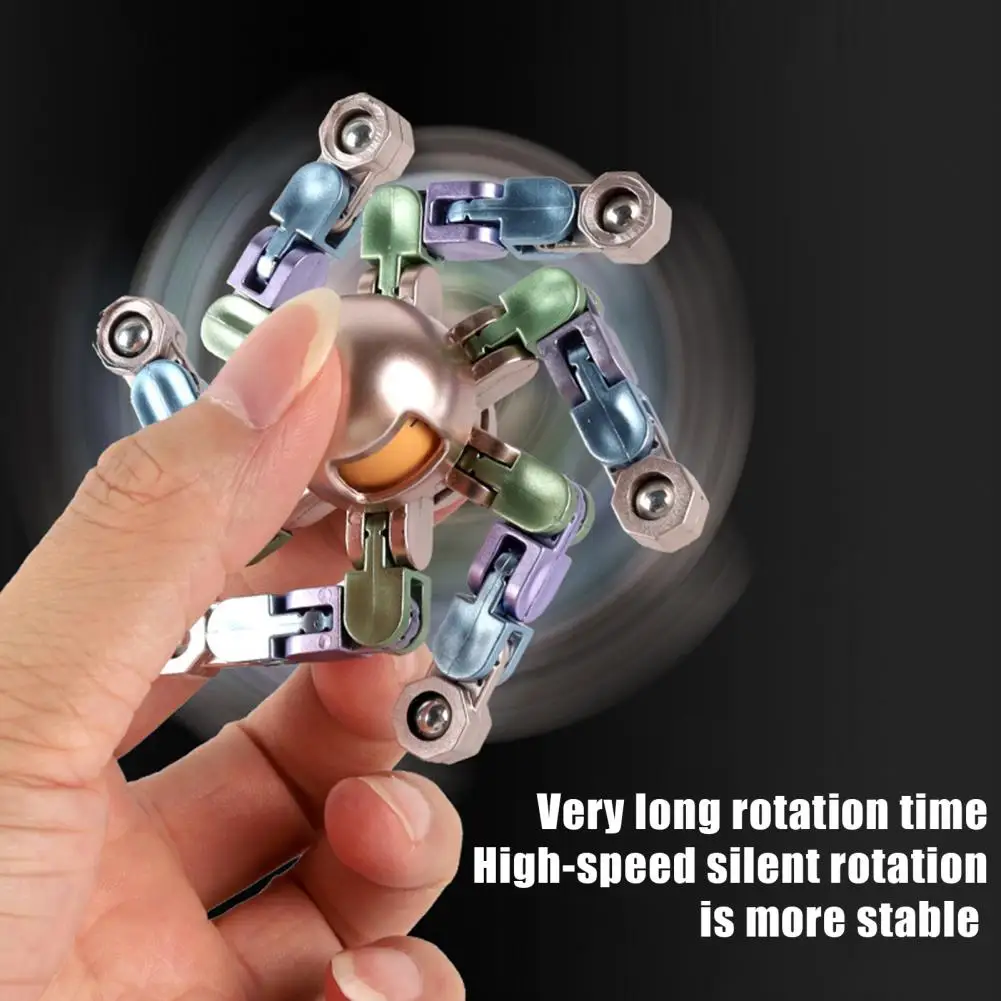 Wandelbarer Fidget Spinner, tragbar, Stressabbau, Verformung, mechanischer Arm, Fingerspitze, Gyro-Kette, Roboter-Spinner, sensorisches Spielzeug