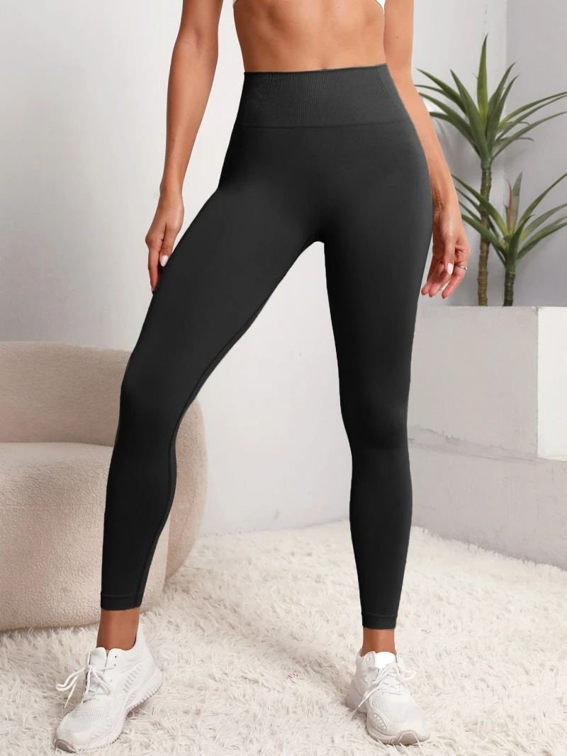 Legging olahraga wanita, Legging Fitness pinggang tinggi, pakaian olahraga, Legging Gym Push Up, tanpa kelim