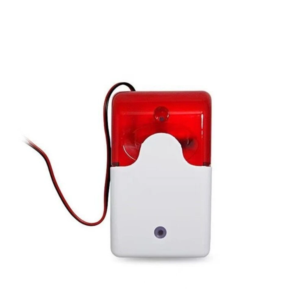 Wired Strobe Siren Alarm DC 12V 24V AC 220V Home Sound And Red Flash Horn Alarming Security Indoor