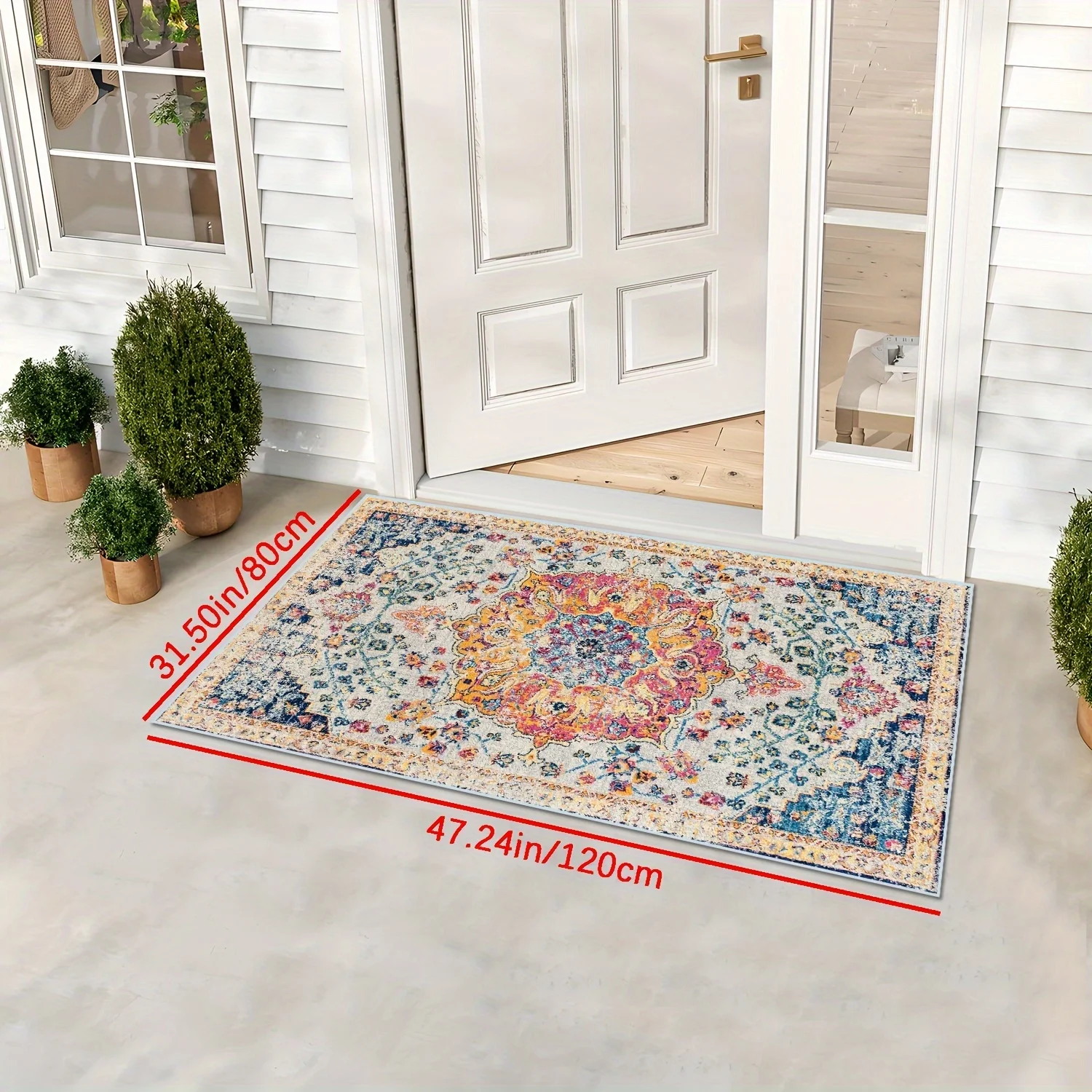 VIKAMA Bohemian Style Carpet Lightweight Outdoor Carpet Door Mat Kitchen Rug Carpet For Living Room Rug For Bedroom Home Decor