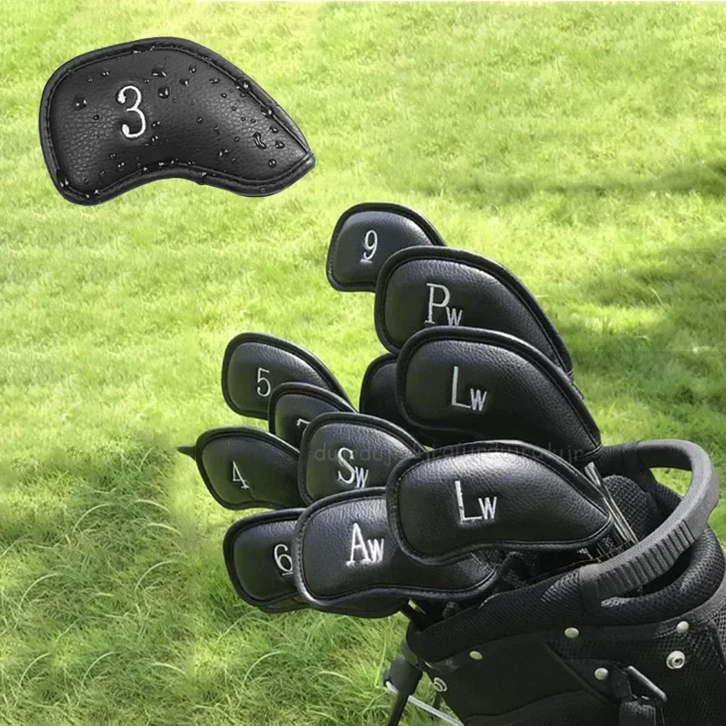 12 Pcs/Set  PU Leather Golf Head Covers High Quality Waterproof Durable Protect Headcovers Golf Iron Head Cover 3-9 ASP