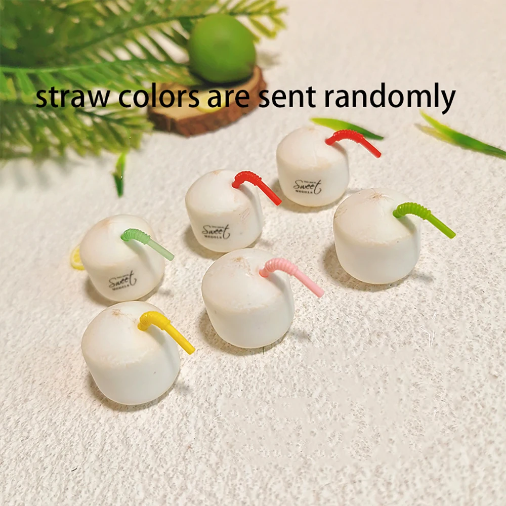 1Pcs 1/12 Dollhouse Miniature Resin Coconut Juice Mini Drink Model Toy for ob11 bjd Doll House Accessories Decoration