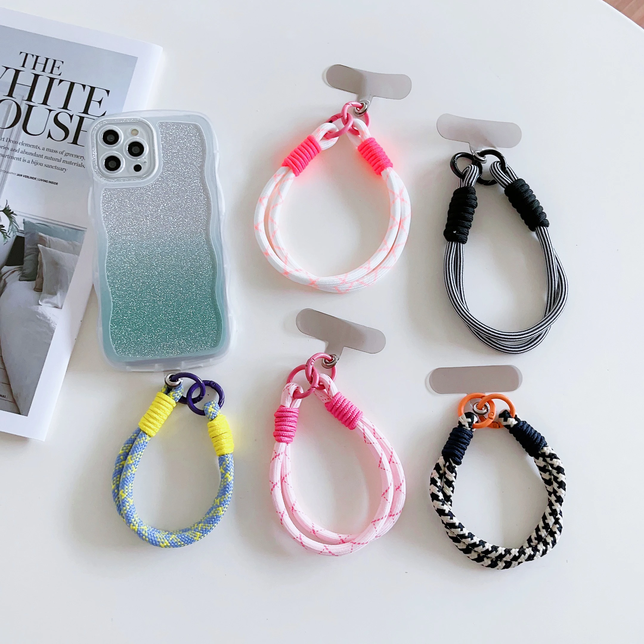 New Fashion Phone Lanyard - Wrist Strap, Anti-Drop, Fits iPhone 15, W/ Cute Decor Pendant, Multi-Use