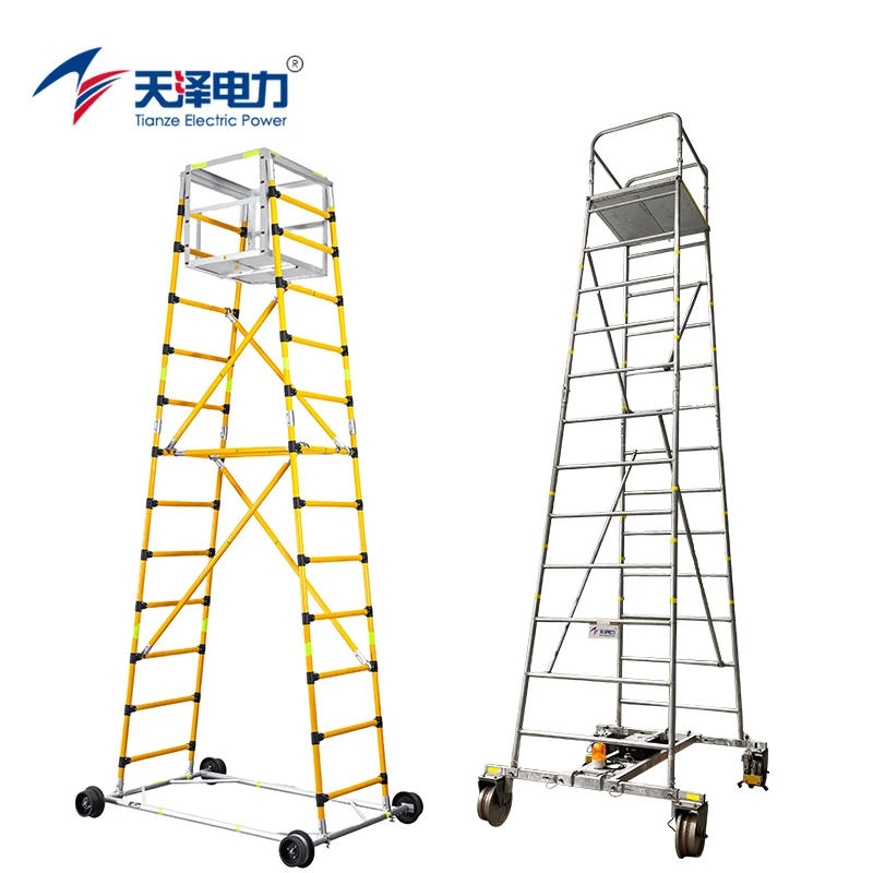 Custom Foldable Rail Climbing Platform Trolley Railway Insulated Vehicle Ladder Cart For Overhead Line Metro Maintenance