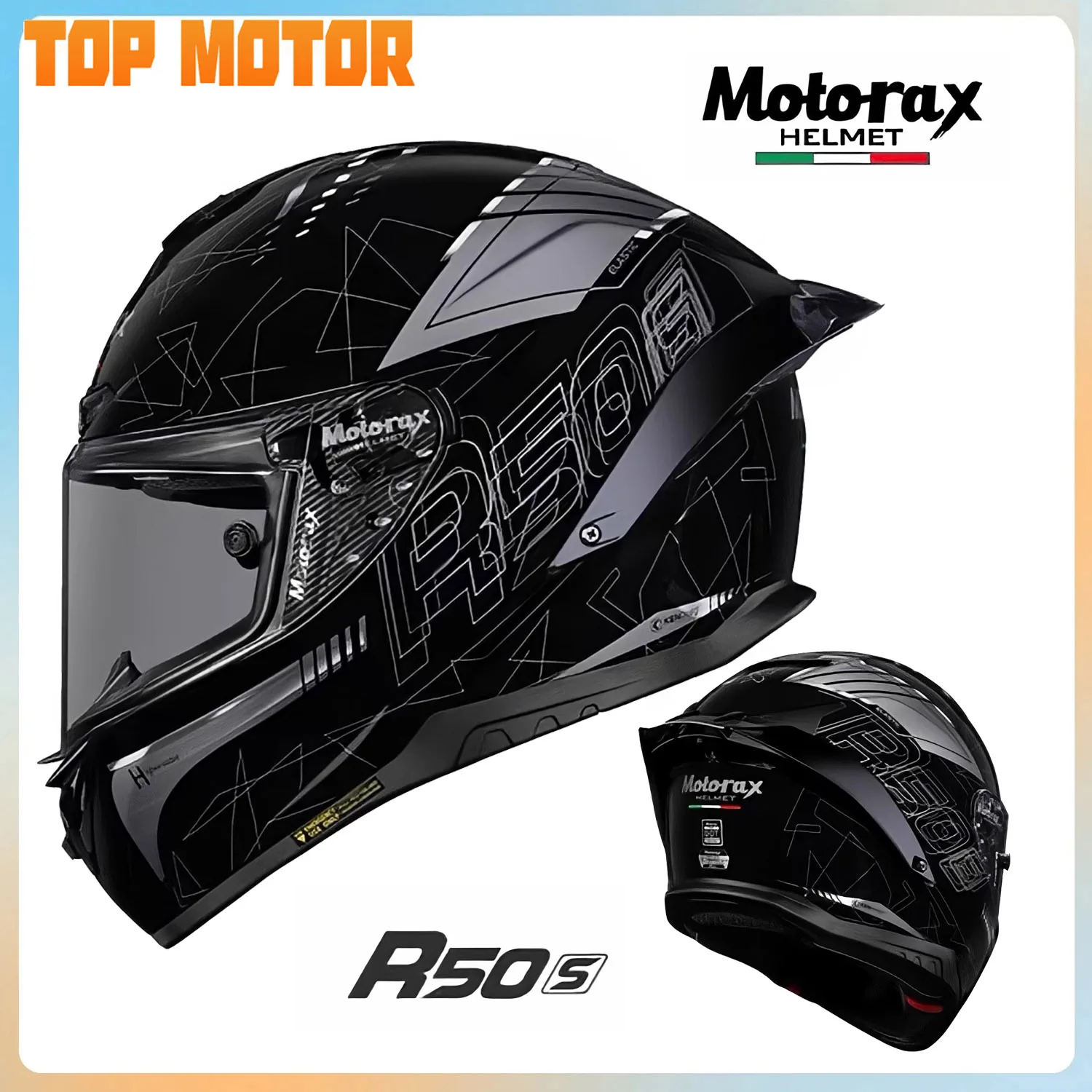 MOTORAX R50S Motorbike Helmet Track Racing Capacete Motorcycle Road Cycling Casco Men Women Carbon Fiber Lens Base Breathable