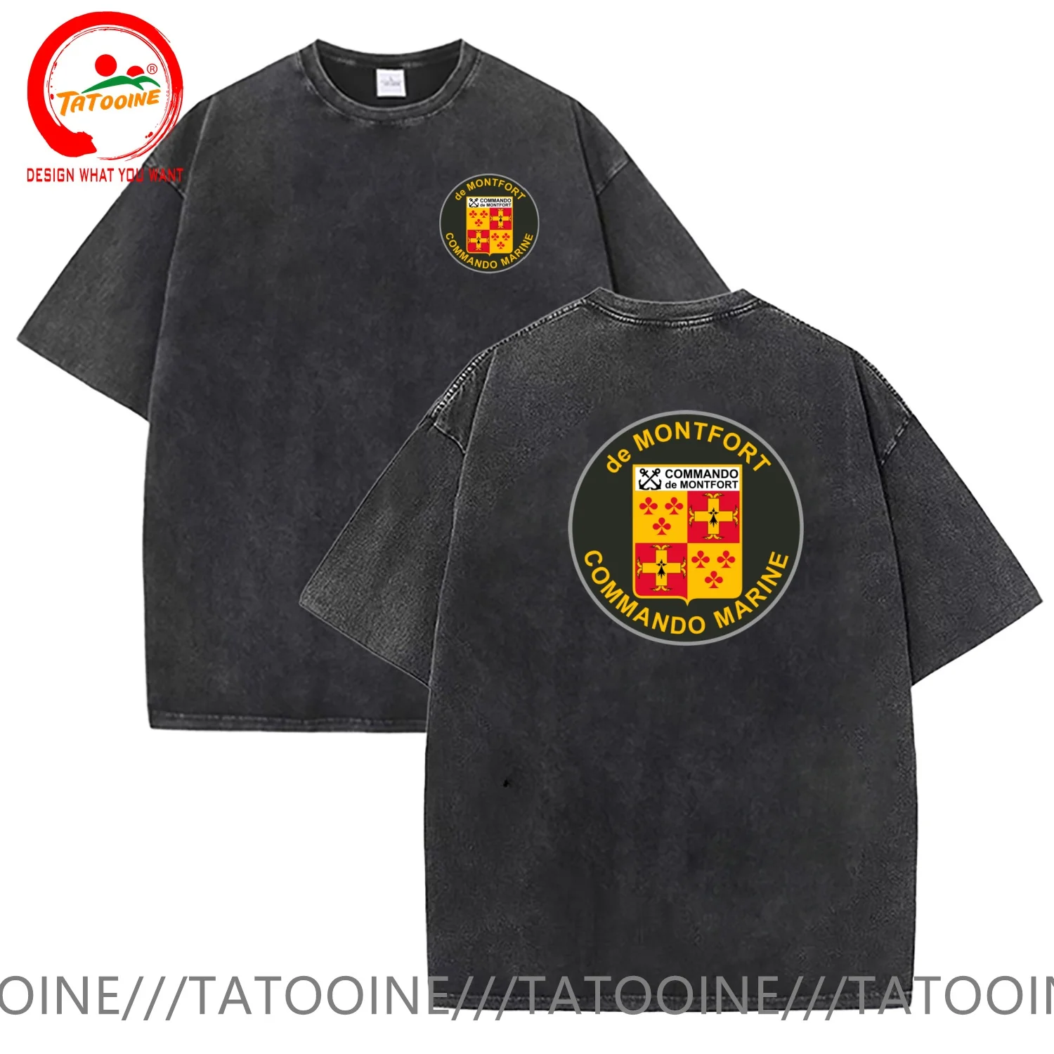 

Vintage Washed Cotton T Shirt French Navy Commando Marine T-Shirt Fashion Trendy TeeShirt Casual Clothes tshirt Streetwear Shirt