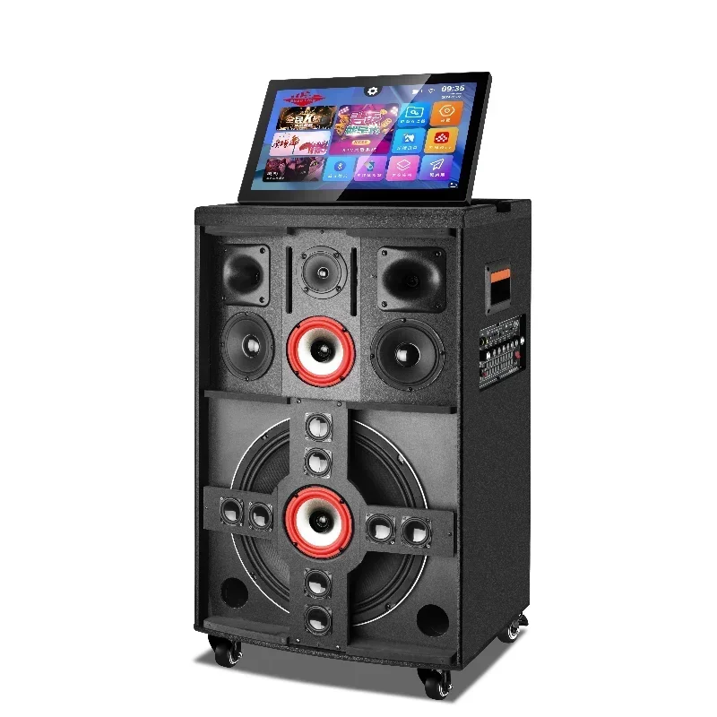 15 Inch Smart Party DJ Speaker High  Projector Video Audio with 2 Wireless Mic
