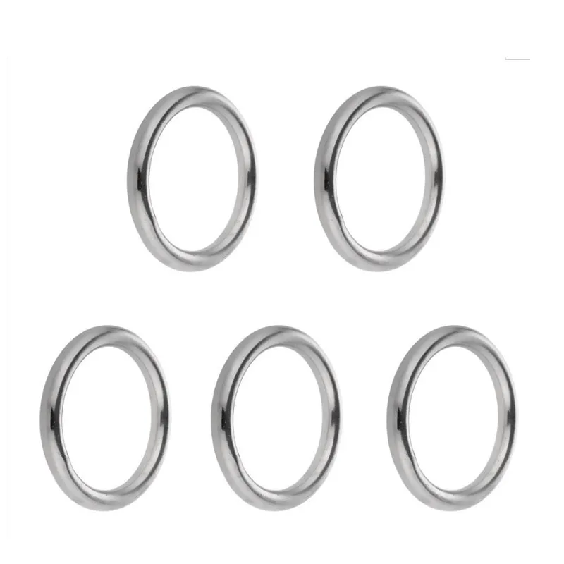 5Pcs Boat 304 Stainless Steel M5 Sail Smooth Solid O Round Rings Clip Hammock Yoga Hanging Ring