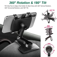 Support de téléphone universel pour voiture, Rotation à 360 degrés, GPS, Clip de tableau de bord, Support de téléphone portable pour voiture, pour iPhone 2