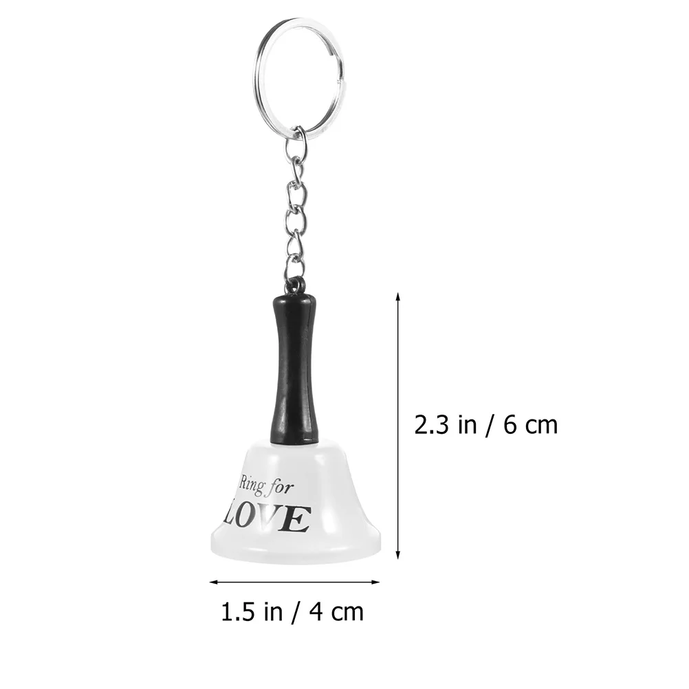 

4pcs Creative Bell Keychain Travel Crafts English Letter Hand Bells Key Ring Pendants Metal Keychains For Gift