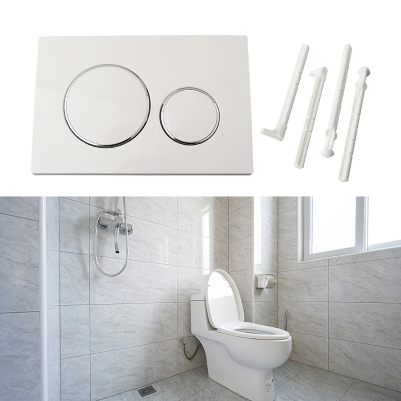 For Geberit Sigma20 Dual Flush Plate White Color Chrome Design Rings Plastic Material