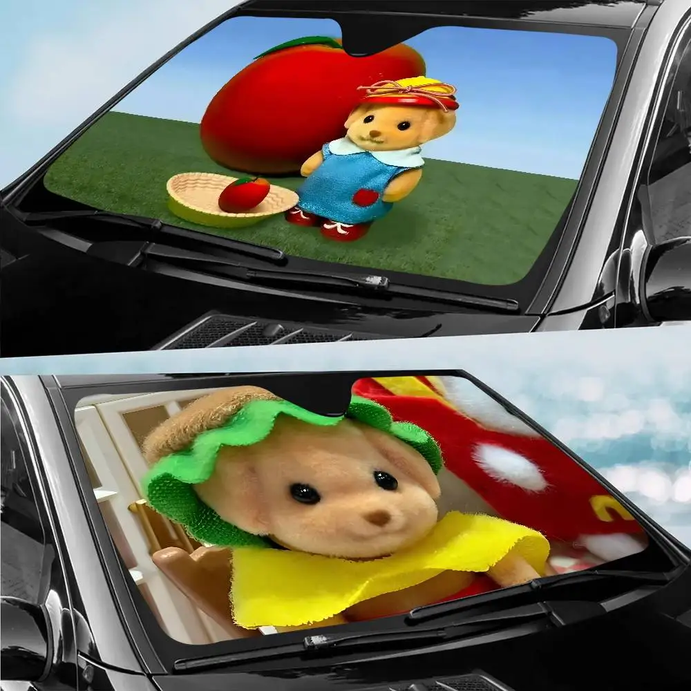 S-Sylvanian Families ظلة الزجاج الأمامي أضعاف متابعة الزجاج الأمامي للسيارة 70x130 سنتيمتر نافذة السيارة غطاء الزجاج الأمامي عاكس الحرارة #3