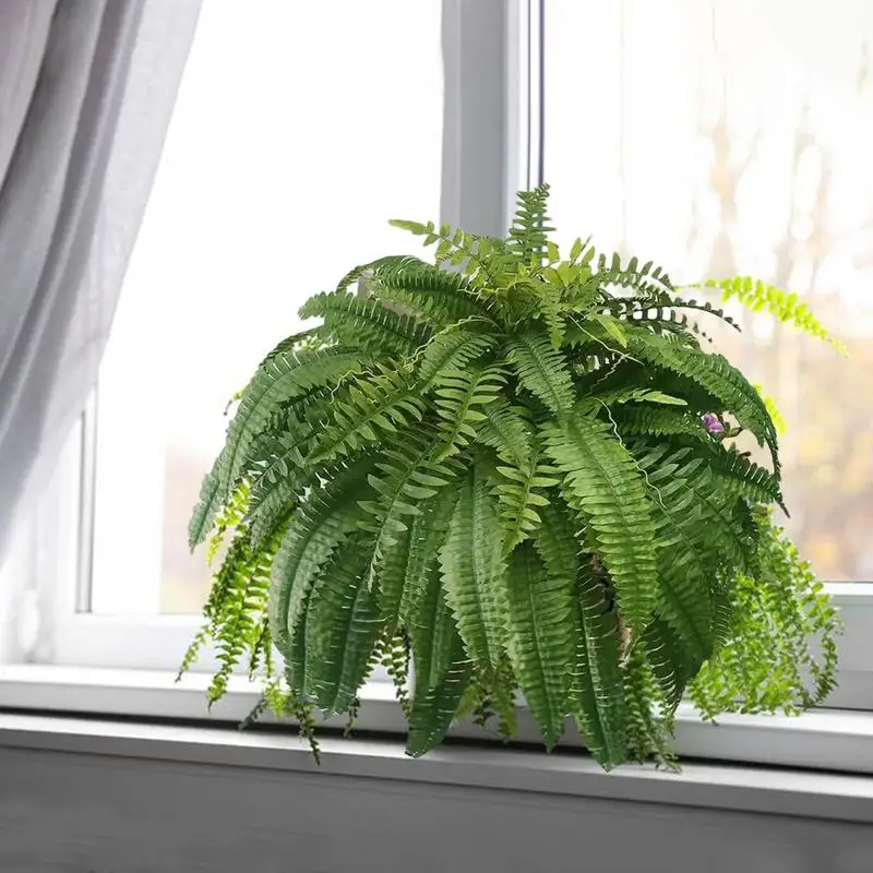 Green Artificial Fern Plants Bushes Artificial Fern Vivid Fern Artificial Plants Realistic Non Fading Faux Fern Wall Accessories