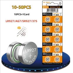 10-50PCS AG7 Button Cell 1.55V Battery LR927 SR927W 375 GR927 Alkaline Battery for Watch Toys Remotes