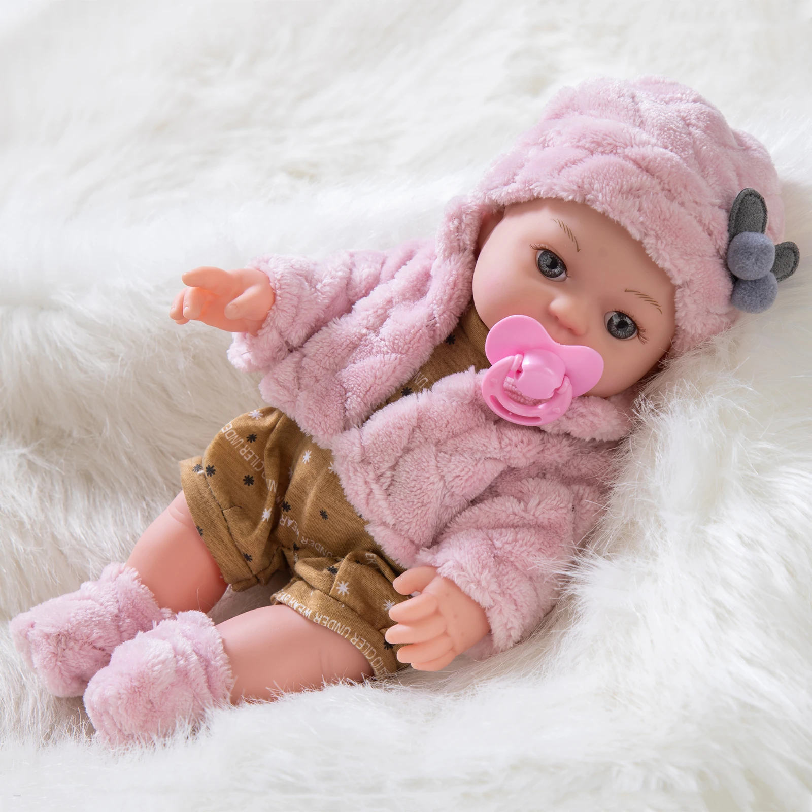 30cm Reborn Doll Can Be Washed, Soft 12inch Baby Doll Limb Movable and Clothes Detachable, Children's Toy Gift