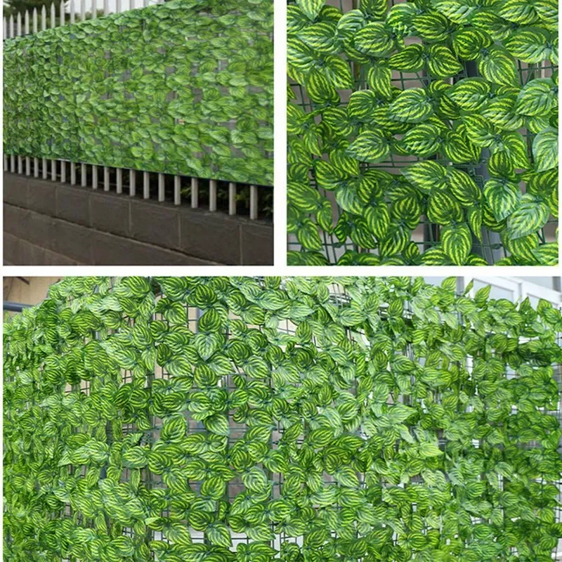 1M/3M Artificial Green Leaf Fence Panels Faux Privacy Fence Screen For Home Outdoor Garden Balcony Decoration