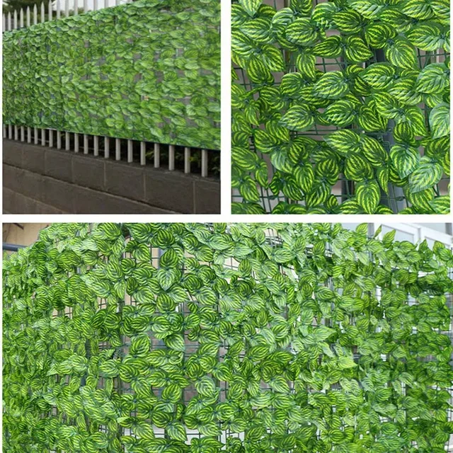 1M/3M Artificial Green Leaf Fence Panels Faux Privacy Fence Screen For Home Outdoor Garden Balcony Decoration 2