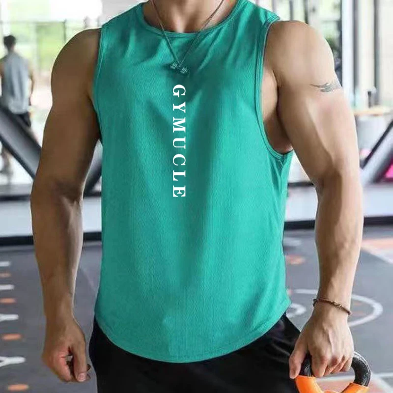 

New Mens Gym Tank top Men Fitness Sleeveless Shirt Male Mesh Breathable Fitness Sports Vest Undershirt Gyms Running Vest Men