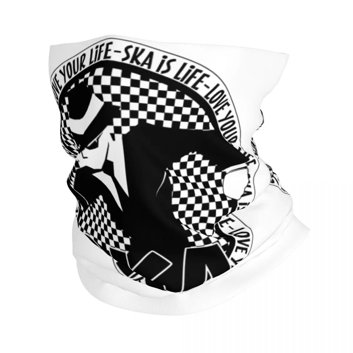 

2 Tone Ska Checkerboard Bandana Neck Cover Two Tone Music Ska-rock Check Balaclava Rocksteady Wrap Scarf for Men Women Windproof