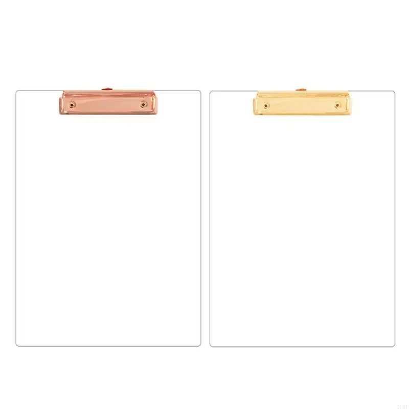 Q5WF Transparent Acrylic Clipboard Clipboard Vertical Writing Pad Low Clip Holds 30 Sheets Documnet File Holder