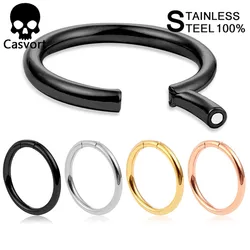 Casvort 2 pz 316 in acciaio inox ganci magnetici per le orecchie pesi Piercing 40mm/50mm Halo Hoop tappi per le orecchie quotidiano monili penetranti del corpo