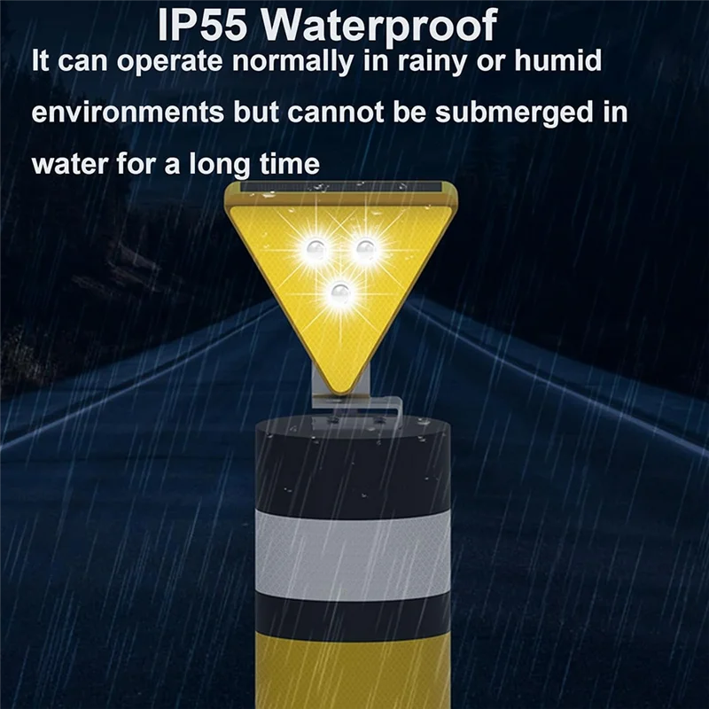 BNVN-Solar Warning Light - LED Flashing Safety Light With Solar Power, Waterproof For Construction, Driveway, Beacon