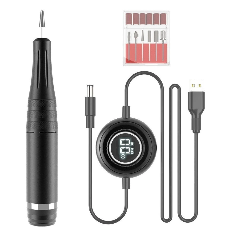 Zz 35000RPM Nail Machine Electric Nail Drill Portable Nails Machine Electric Nail Cutter Set Nails Gel Polishing Salon Equipment
