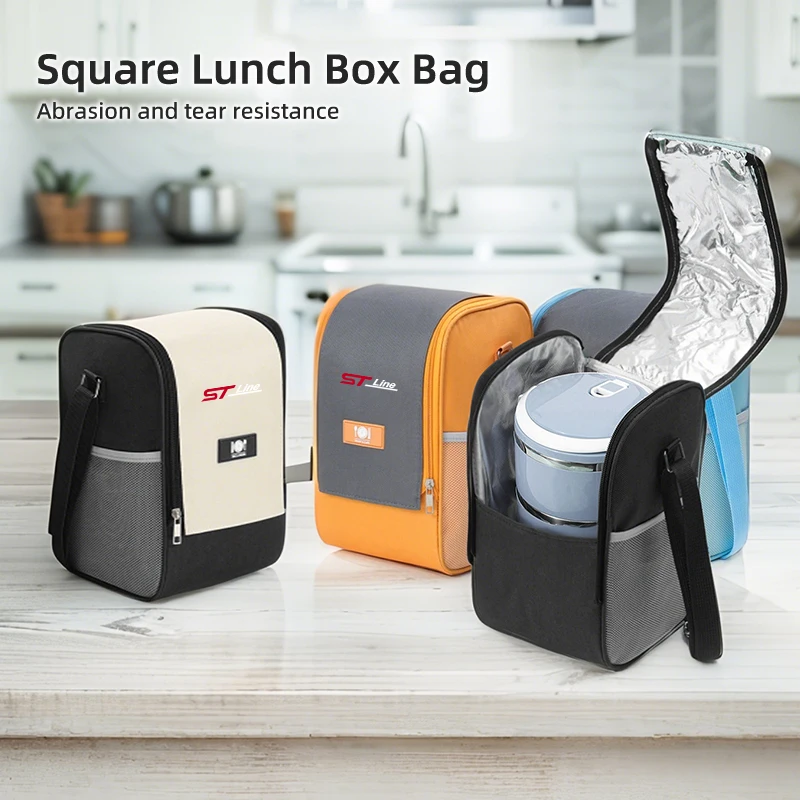 

Car Insulation Bento Bag Student Thickened Waterproof Lunch Bag For Ford ST Line Racing RS S Kuga Fiesta Fusion Mondeo Focus