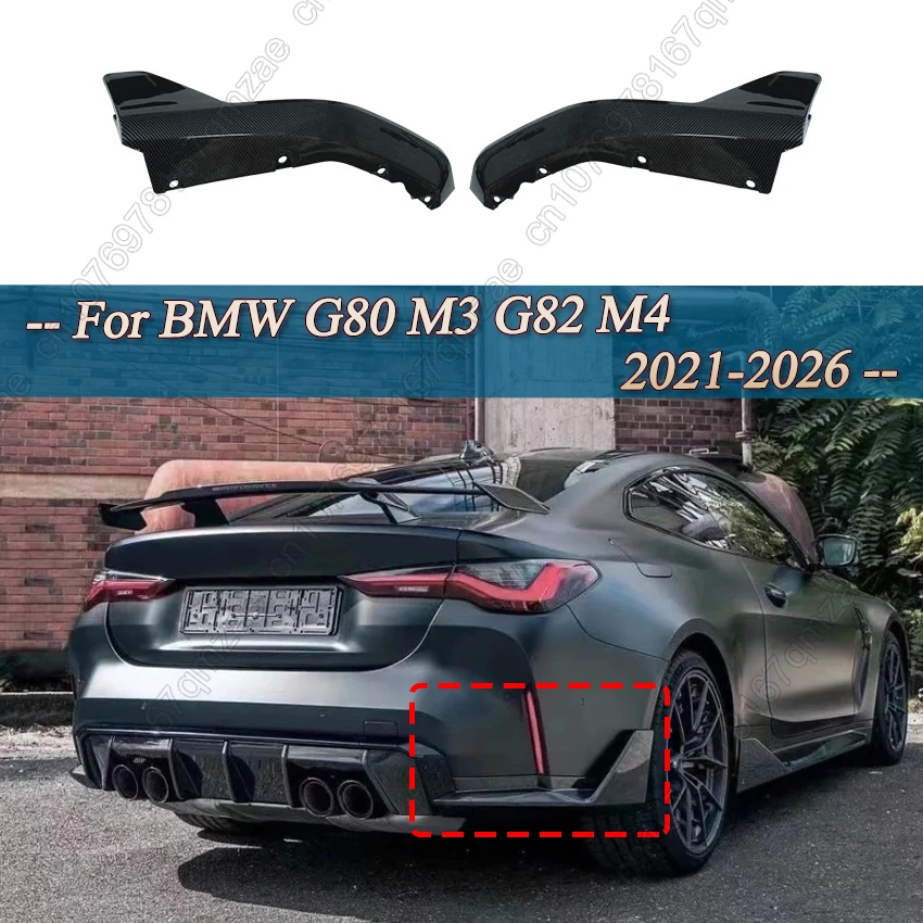 Für BMW G80 M3 G82 M4 2021-2026 Auto-Zubehör Glänzend Schwarzer MP-Style Heck-Seitenspoiler 1 Paar Heck-Splitter Tuning
