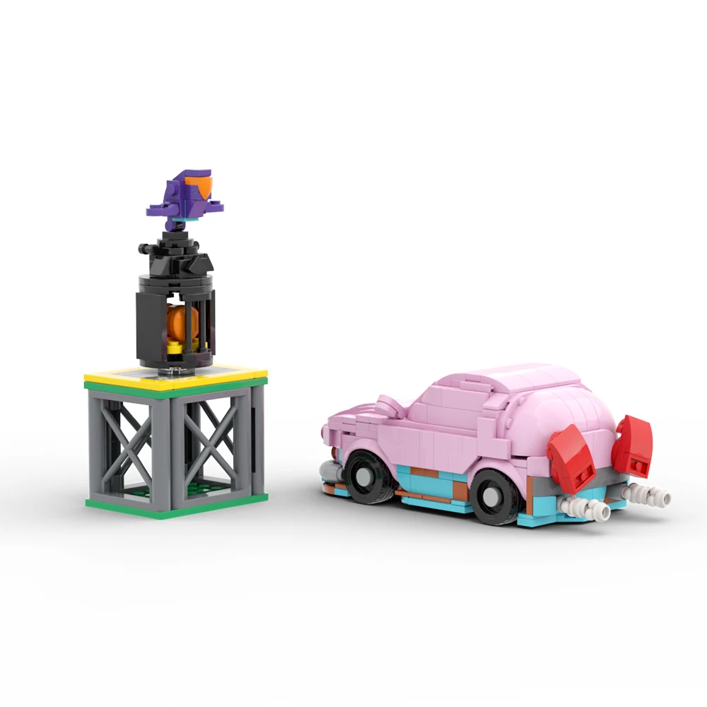 

BuildMOC Speed Kirbyed the Forgotten Land Car Mouth Set Building Blocks Kits Waddless-Dee City Pink Car Bricks Kids Toy Gifts