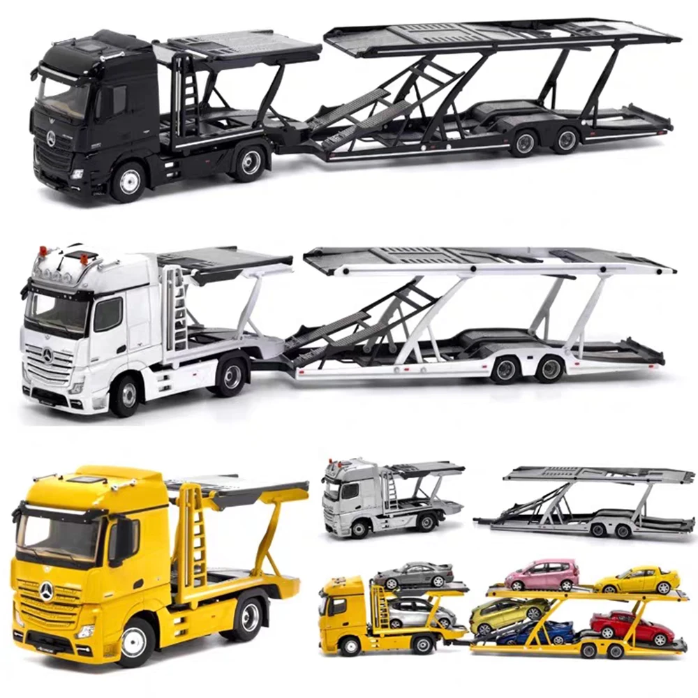 

Уникальная модель × крошечная модель автомобиля 1/64, литая под давлением, игрушечный автомобиль Benz Actros Gigaspace 4x2, модель полуприцепа, игрушки для мальчиков, коллекция подарков