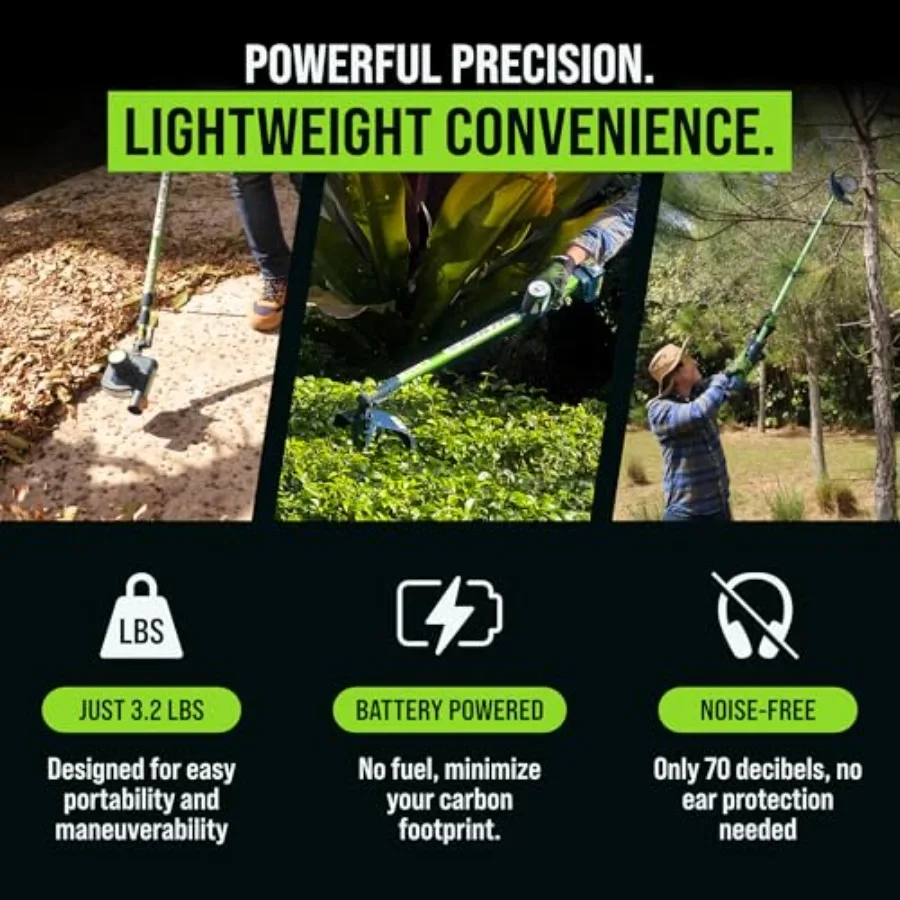 4in1コードレス軽量ガーデンツール：効率的な庭の手入れに最適なヘッジトリマー、リーフブロワー、エアブルーム、ポールソー、ウィードワッカー