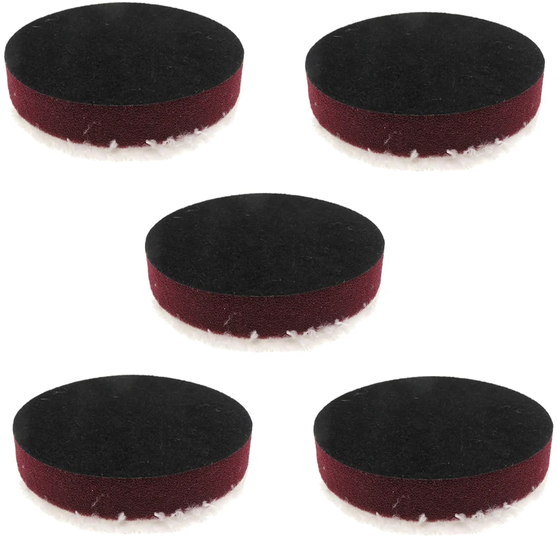 1/3/5Pcs 5 Inch Microfiber Polishing Durable Car Wax Pad 125mm Hook &Loop Backing for Scratch Oxidation Removal Dual Buffing Pad