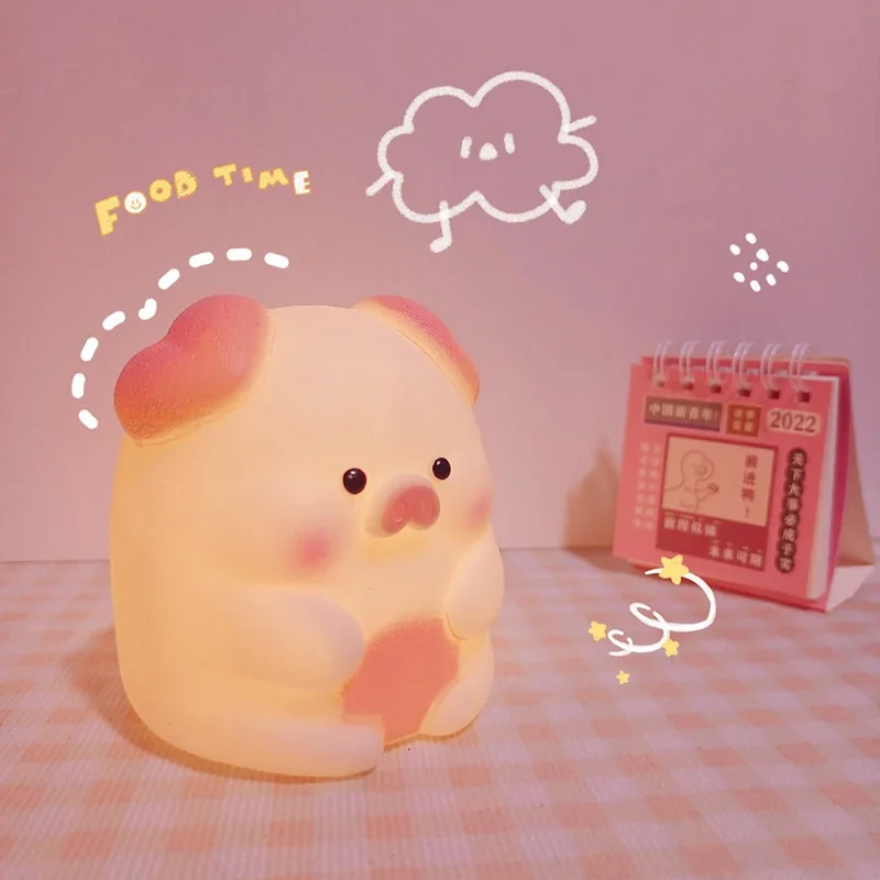 Cartoon Pink Piggy Night Light Creative Warm Light Kids Toys Girls Birthday Gift