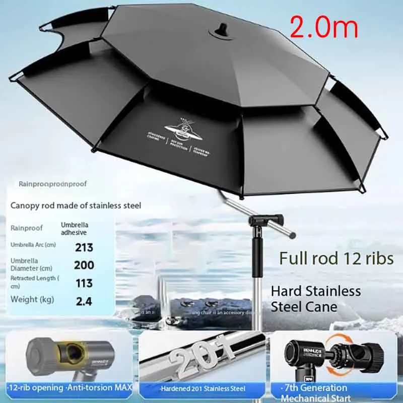 

Beno Stainless Steel Cane Umbrella Outdoor Thickened Sunscreen, Rainproof Fishing Umbrella Universal Cane Umbrella