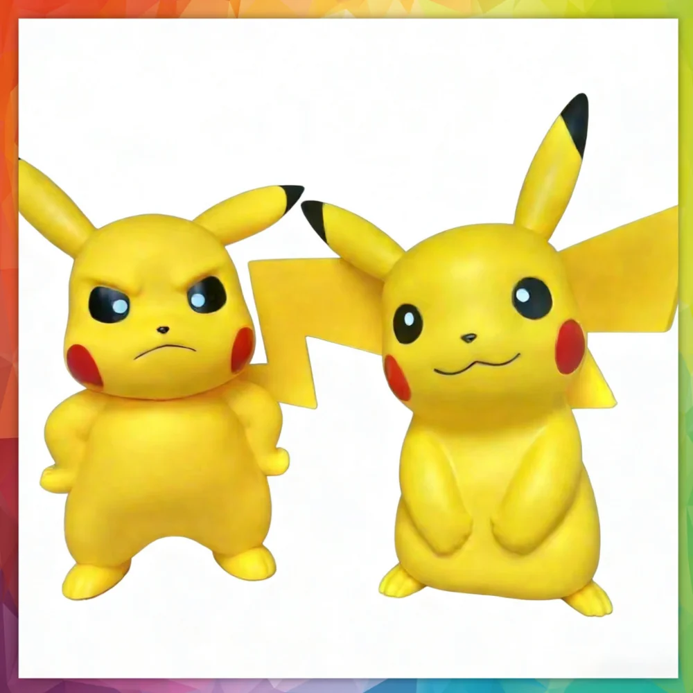 大きなピカチュウ人形モデル-チャンマンダー、イーブイ、ゼニガメが付属した子供向けおもちゃギフト-ポケモンフィギュアコレクションオーナメント
