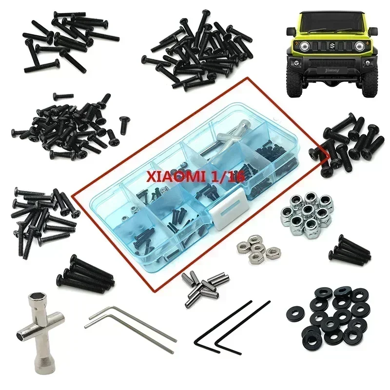 

M1.6 M2 Screws Fastener Kit Sleeve Hex Wrench Repair Tools For Xiaomi Suzuki Jimny 1/16 RC Crawler Car Parts Accessories