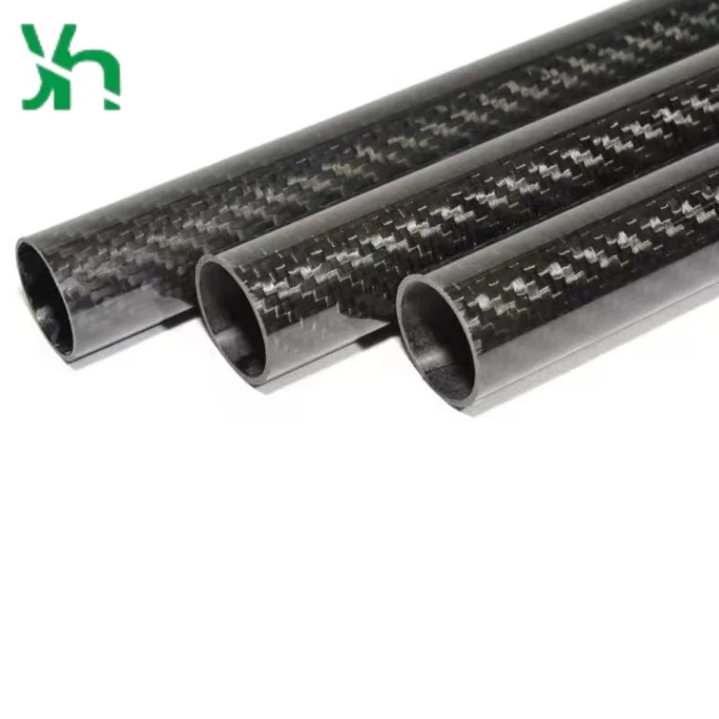 Rura z włókna węglowego 3K o splocie skośnym/prostym, matowa powierzchnia, stosowana w zastosowaniach dronów zapobiegających odblaskom, precyzyjna rura z włókna węglowego.