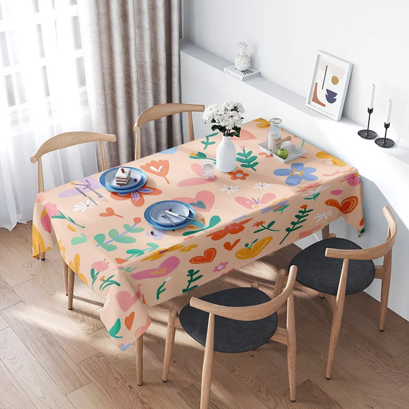 Bright Floral TableclothDecorate Your Dining Space with a Touch of Nature Perfect for Spring Summer
