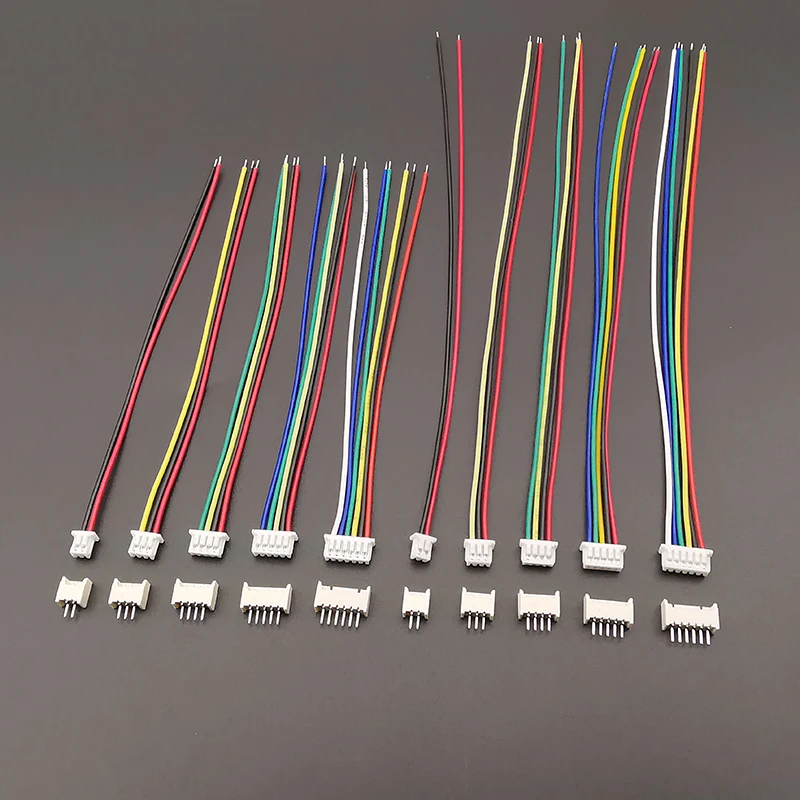 10Sets Mini Small Micro JST 1.25mm Pitch Male Female Connector 2/3/4/5/6/7/8 Pin Plug With Terminal Wires Cable Socket 28AWG