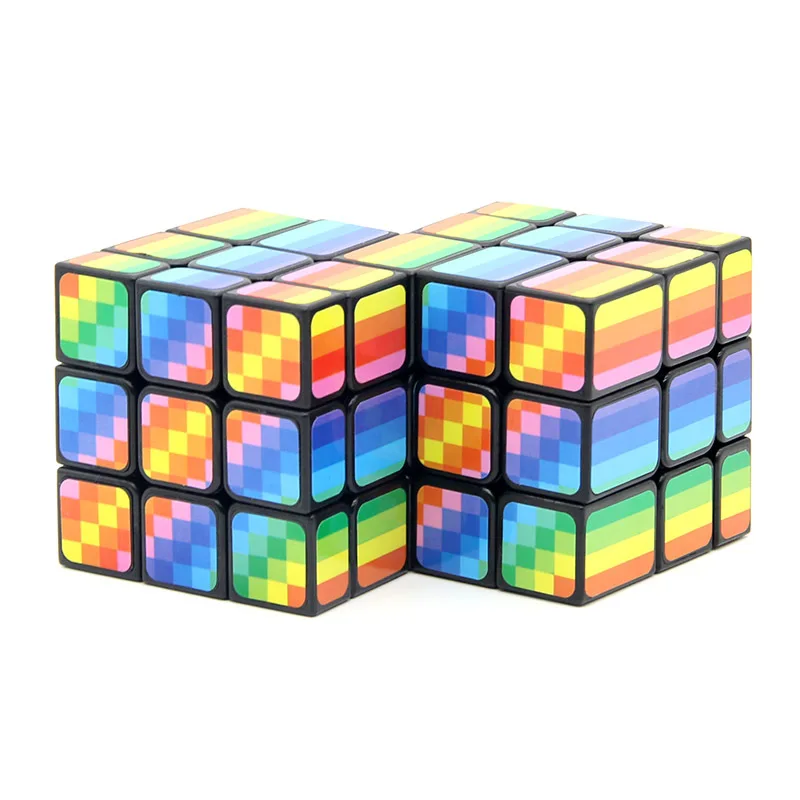 Specchio di colore arcobaleno siamesi 3x3x3 cubo magico Puzzle di velocità professionale Twisty rompicapo giocattoli educativi Antistress