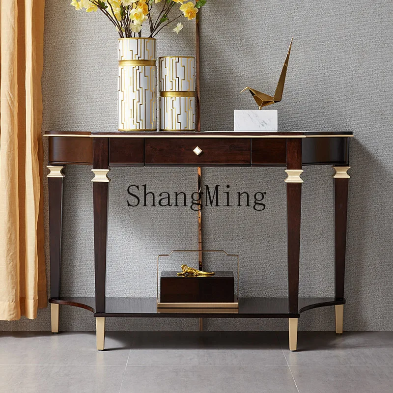 

ZYY modern large apartment light luxury all solid wood entrance table simple high-end living room entrance table