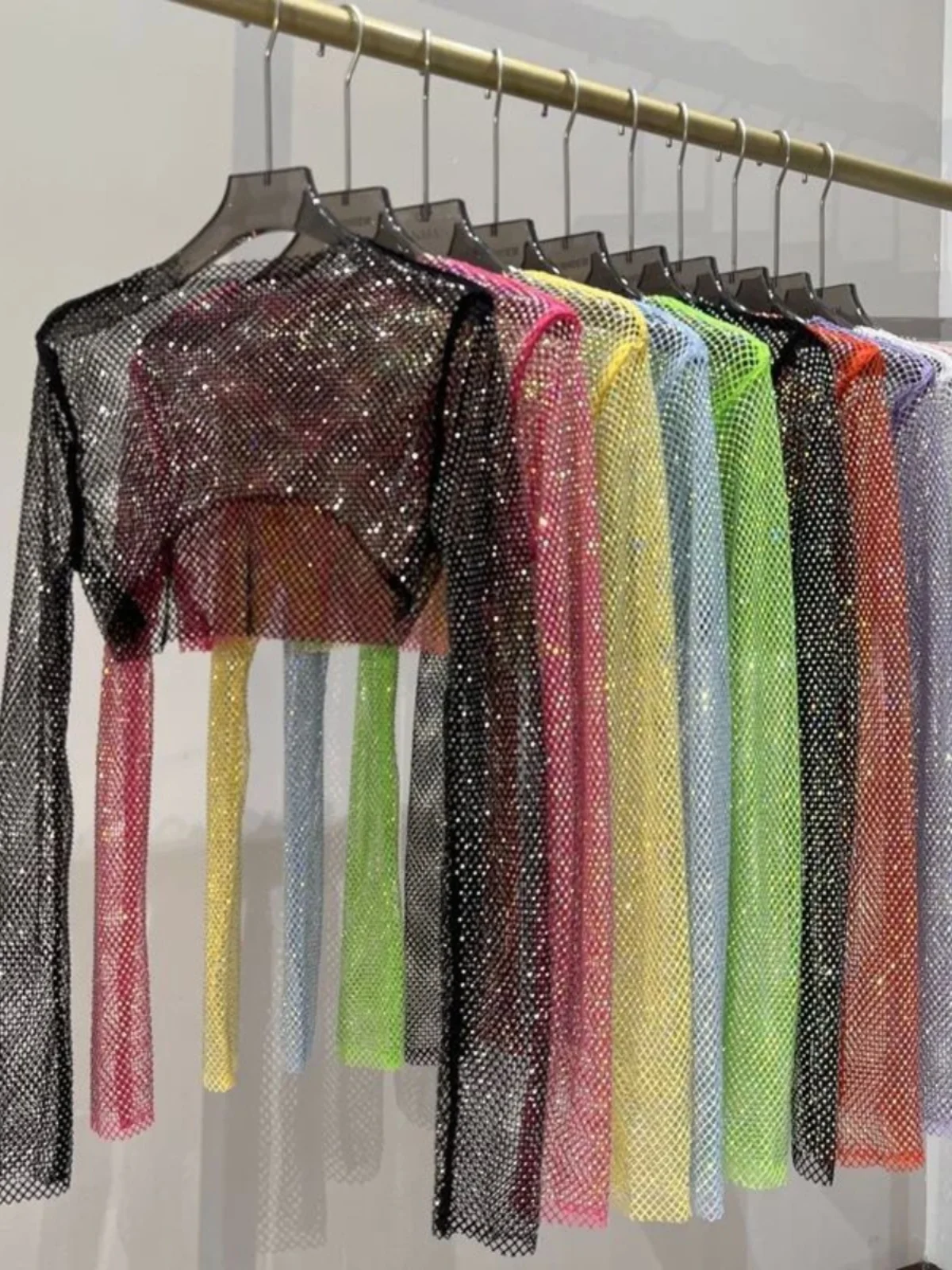 

Женская футболка Me Rhinestone ort Long Sve Top с блестящими бриллиантами в стиле пэчворк Street Sle Slim Fit, ультра-короткая длина